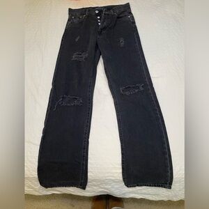 Women’s Aeropostale 90s Baggy Black Distressed Jeans